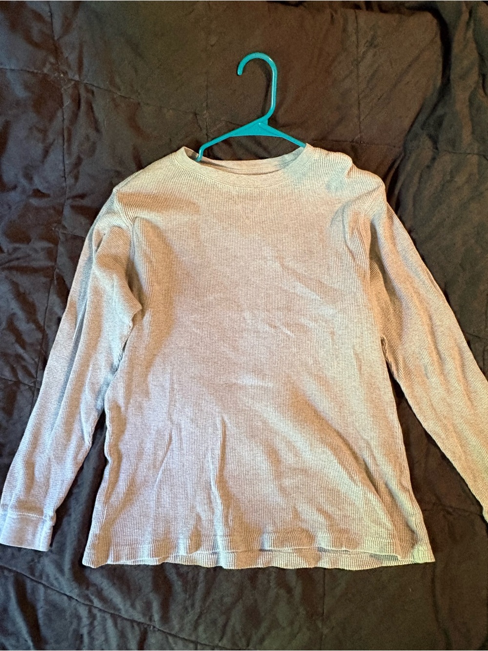 St. John's Bay Gray Crewneck Waffle Knit Top